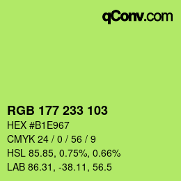 Color code: RGB 177 233 103 | qconv.com