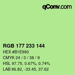 カラーコード: RGB 177 233 144 | qconv.com