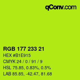 Color code: RGB 177 233 21 | qconv.com