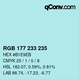 Color code: RGB 177 233 235 | qconv.com