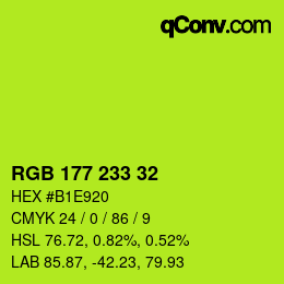 Color code: RGB 177 233 32 | qconv.com
