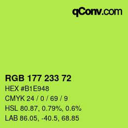 Color code: RGB 177 233 72 | qconv.com