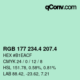 カラーコード: RGB 177 234.4 207.4 | qconv.com