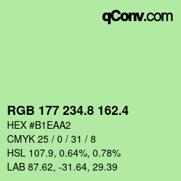 カラーコード: RGB 177 234.8 162.4 | qconv.com