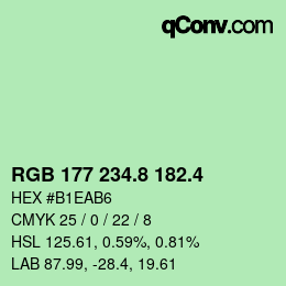 カラーコード: RGB 177 234.8 182.4 | qconv.com