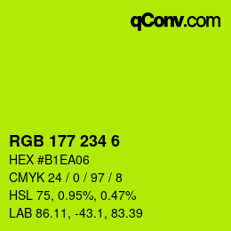 颜色代码: RGB 177 234 6 | qconv.com