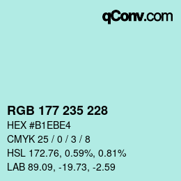 Farbcode: RGB 177 235 228 | qconv.com