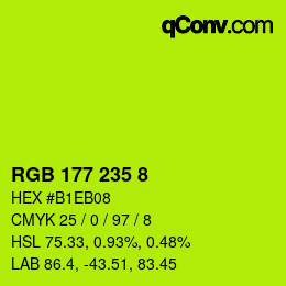 Color code: RGB 177 235 8 | qconv.com
