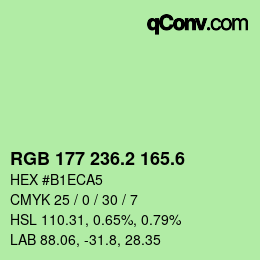 カラーコード: RGB 177 236.2 165.6 | qconv.com