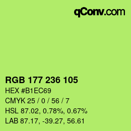 カラーコード: RGB 177 236 105 | qconv.com