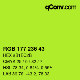 カラーコード: RGB 177 236 43 | qconv.com