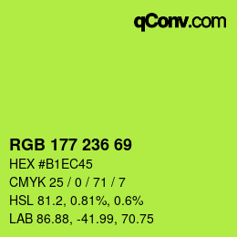 Color code: RGB 177 236 69 | qconv.com