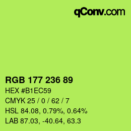 Código de color: RGB 177 236 89 | qconv.com