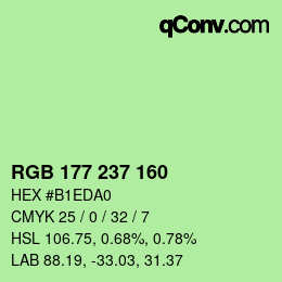 Color code: RGB 177 237 160 | qconv.com