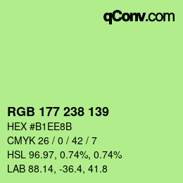 カラーコード: RGB 177 238 139 | qconv.com