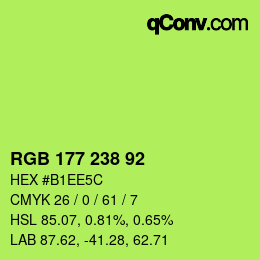 カラーコード: RGB 177 238 92 | qconv.com