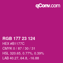 Color code: RGB 177 23 124 | qconv.com