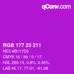 Color code: RGB 177 23 211 | qconv.com