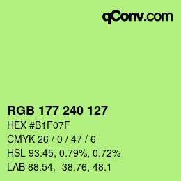 カラーコード: RGB 177 240 127 | qconv.com