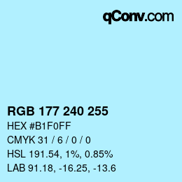 Color code: RGB 177 240 255 | qconv.com