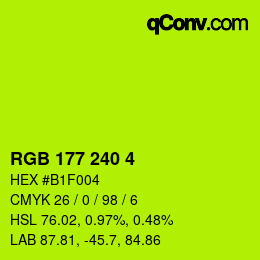 Color code: RGB 177 240 4 | qconv.com