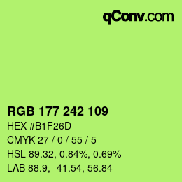 カラーコード: RGB 177 242 109 | qconv.com