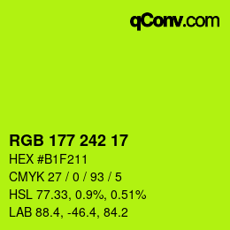 Color code: RGB 177 242 17 | qconv.com