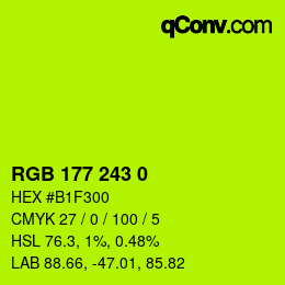 Color code: RGB 177 243 0 | qconv.com