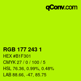 Color code: RGB 177 243 1 | qconv.com