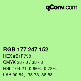 Color code: RGB 177 247 152 | qconv.com