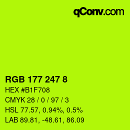 カラーコード: RGB 177 247 8 | qconv.com