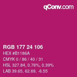 カラーコード: RGB 177 24 106 | qconv.com