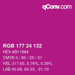 カラーコード: RGB 177 24 132 | qconv.com
