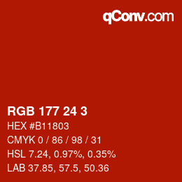 カラーコード: RGB 177 24 3 | qconv.com