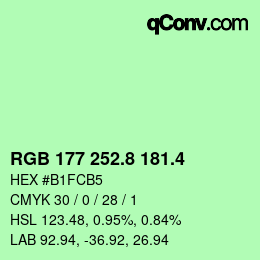 カラーコード: RGB 177 252.8 181.4 | qconv.com