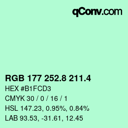 カラーコード: RGB 177 252.8 211.4 | qconv.com