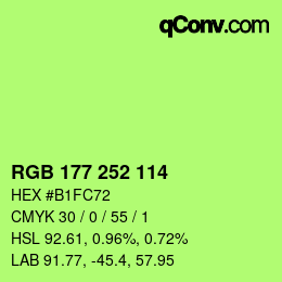 Color code: RGB 177 252 114 | qconv.com
