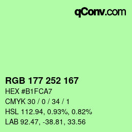 Color code: RGB 177 252 167 | qconv.com