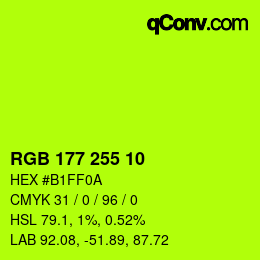 Color code: RGB 177 255 10 | qconv.com