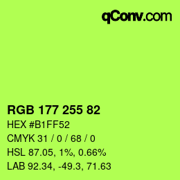 Color code: RGB 177 255 82 | qconv.com