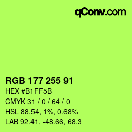 Color code: RGB 177 255 91 | qconv.com