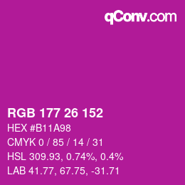 Color code: RGB 177 26 152 | qconv.com