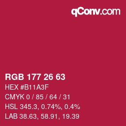 Color code: RGB 177 26 63 | qconv.com