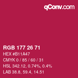 Color code: RGB 177 26 71 | qconv.com