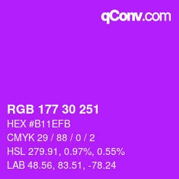Color code: RGB 177 30 251 | qconv.com