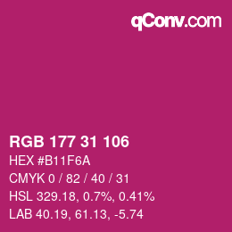 Color code: RGB 177 31 106 | qconv.com