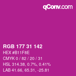 Color code: RGB 177 31 142 | qconv.com