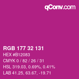 Color code: RGB 177 32 131 | qconv.com