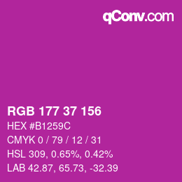 カラーコード: RGB 177 37 156 | qconv.com
