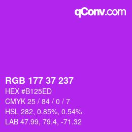 Color code: RGB 177 37 237 | qconv.com